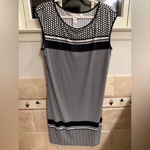 Max Studio Black and White Polka Dot Midi Dress